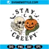 Stay Creepy Skull Pumpkin SVG Digital Download | Spooky Halloween Cut File 2 Stay Creepy Skull Pumpkin SVG