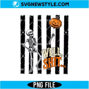 Stripes Skeleton Lost Balloon PNG Digital Download | Whimsical Spooky Graphic