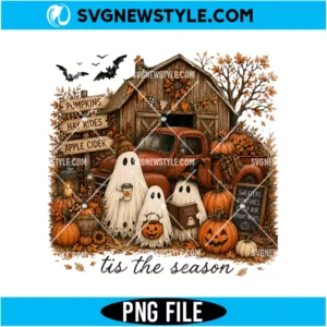 Tis The Season Ghost PNG File Digital Download | Cute Holiday Clipart