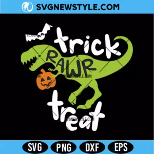Trick Rawr Treat Dinosaur Halloween SVG Digital Download | Cute Kids Holiday Design