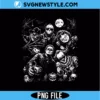 Vintage Halftone Horror Characters PNG Digital Download | Classic Halloween Horror Graphic 2 Vintage Halftone Horror Characters PNG