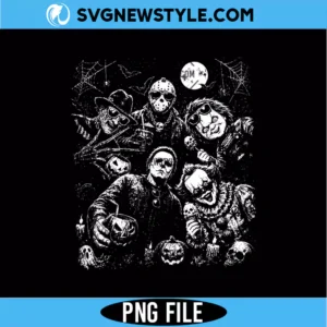 Vintage Halftone Horror Characters PNG