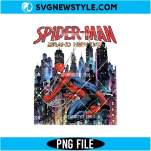 Web Superhero Swinging City Night PNG