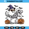 Ghost Riding T-Rex Skeleton SVG