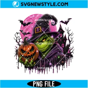 Witch Grinch Halloween PNG Digital Download | Spooky Holiday Clipart