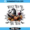 Witch Way To The Wine PNG Digital Download | Funny Halloween Clipart 2 Witch Way To The Wine PNG