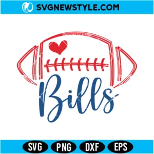 Buffalo Bills Football Heart SVG