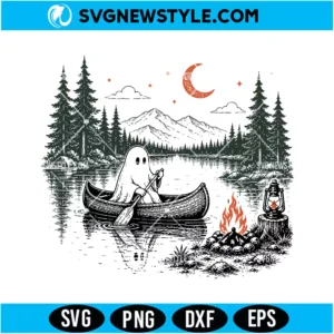 Camping Ghost Lake Svg Digital Download | Spooky Outdoor Cut File