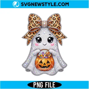 Cute Rhinestone Ghost PNG