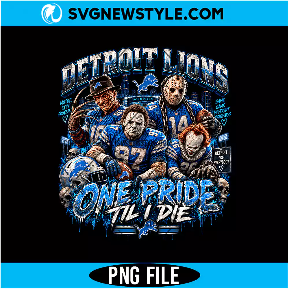 Detroit Horror Football PNG Digital Download | Horror Football Clipart 1 Detroit Horror Football PNG