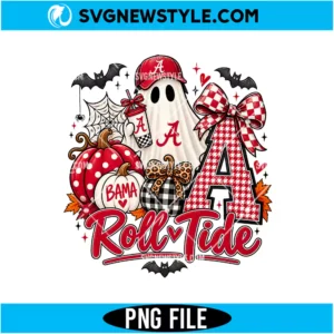 Alabama Roll Tide Halloween Ghost PNG
