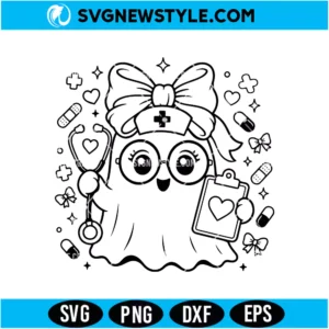 Ghost Nurse SVG Digital Download | Halloween Medical Cut File