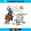 Skeleton Cowboy Roping Ghost Bull PNG Digital Download | Western Halloween Clipart 3 Skeleton Cowboy Roping Ghost Bull PNG