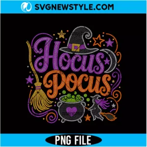 Halloween Hocus Pocus Rhinestone PNG