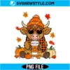 Highland Cow Fall Png Digital Download | Trendy Autumn Farmhouse Graphic 3 Highland Cow Fall Png