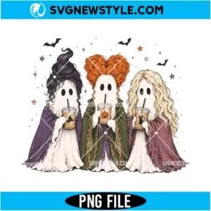 Hocus Pocus Sanderson Sisters Ghost Iced Coffee PNG Digital Download | Spooky Movie Graphic