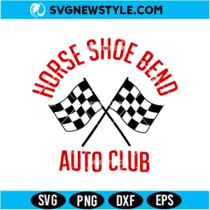Horse Shoe Bend Auto Club Svg Png Digital Download | Retro Hot Rod Cut File
