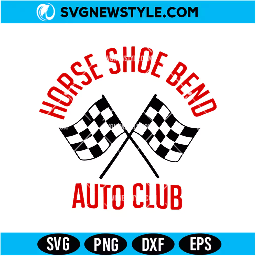 Horse Shoe Bend Auto Club Svg Png Digital Download | Retro Hot Rod Cut File 1 Horse Shoe Bend Auto Club Svg Png