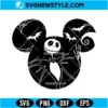 Jack Skellington Mickey Head SVG Digital Download | Spooky Disney Cut File 2 Jack Skellington Mickey Head SVG