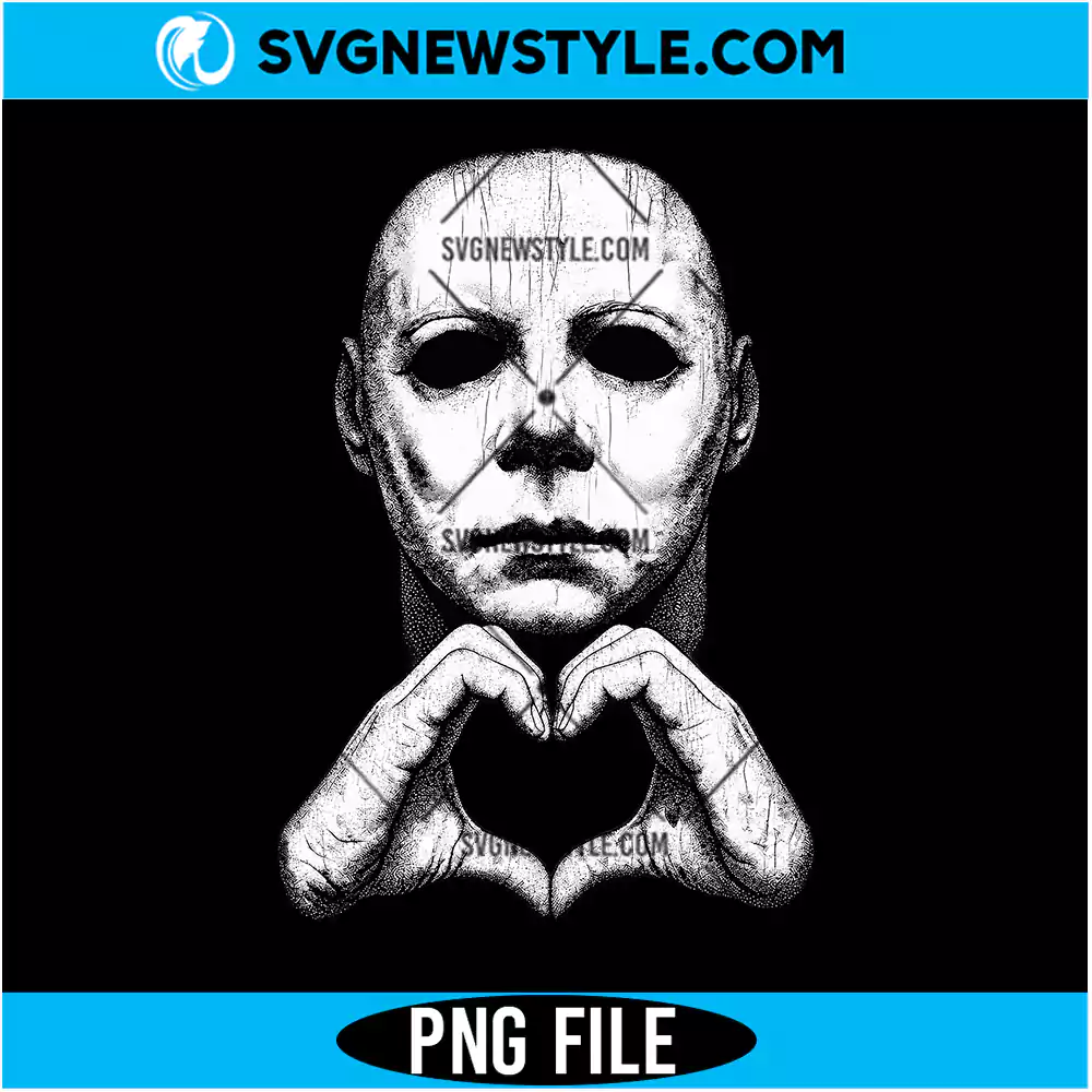 Michael Myers Heart File PNG Digital Download | Spooky Love Horror Graphic 1 Michael Myers Heart File PNG