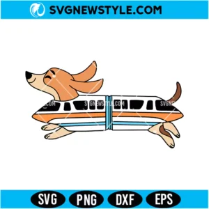 Monorail Dachshund SVG