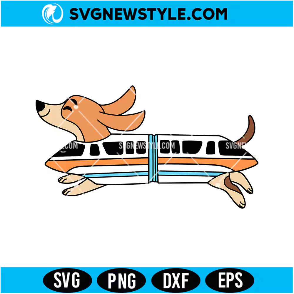 Monorail Dachshund SVG Digital Download | Theme Park Dog Cut File 1 Monorail Dachshund SVG