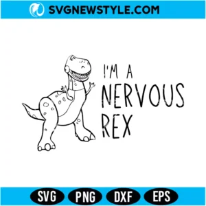 Nervous Rex SVG Digital Download | Anxiety Dinosaur Cricut Design