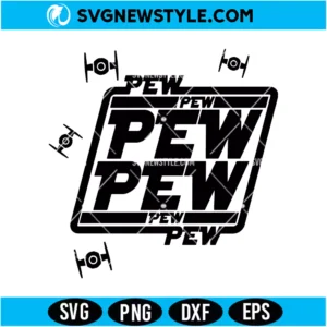 Pew Pew Star Wars SVG Digital Download | Sci-Fi Parody Cricut Design