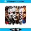 Horror Movie Characters Retro Halloween PNG Digital Download | Vintage Horror Clipart 2 Horror Movie Characters Retro Halloween PNG