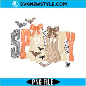 Retro Preppy Spooky Ghost PNG