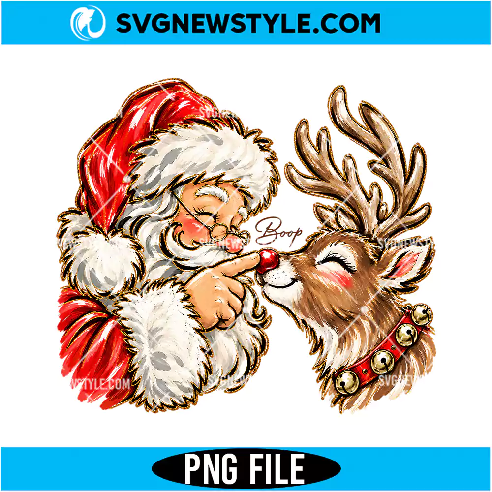 Santa Claus Boop PNG Digital Download | Festive Holiday Season Graphic 1 Santa Claus Boop PNG
