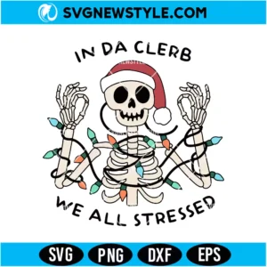 Stressed Skeleton Christmas SVG