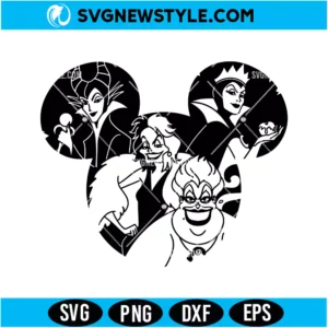 Disney Villains Mickey Head SVG Digital Download | Halloween Magic Cricut Design