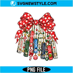 Vintage Christmas VHS Movies Bow PNG
