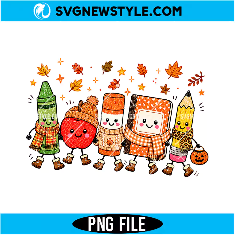 Autumn Teacher PNG Digital Download | Fall Teacher Appreciation Graphic 1 Autumn Teacher PNG