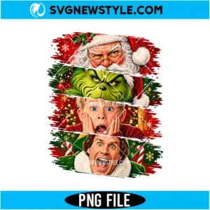 Stacked Christmas Movie Characters PNG