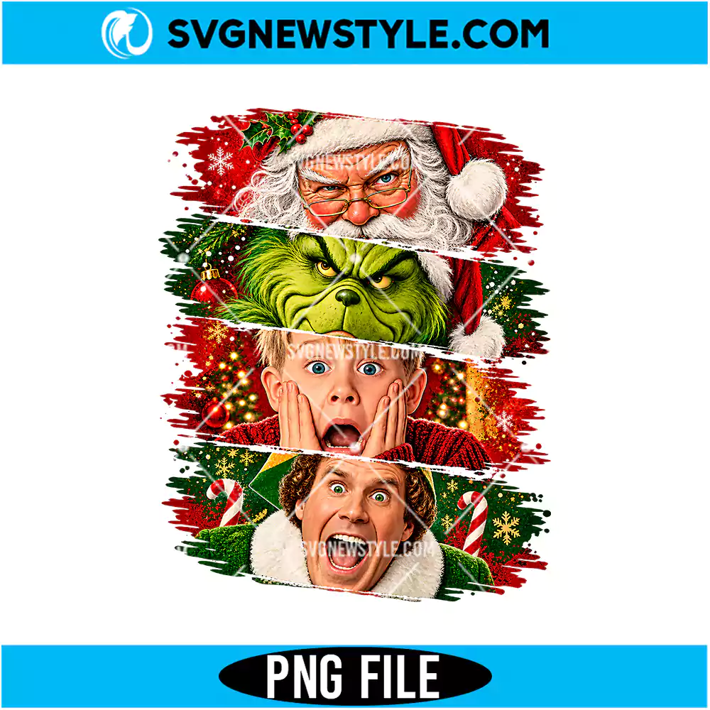 Stacked Christmas Movie Characters PNG | Stacked Christmas Clipart, Digital Download 1 Stacked Christmas Movie Characters PNG