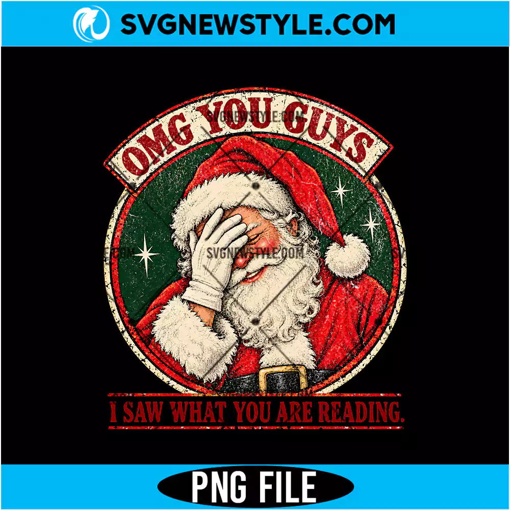 Funny Santa Reading Meme PNG Digital Download | Humorous Christmas Holiday Graphic 1 Funny Santa Reading Meme PNG