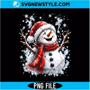 Cute Snowman Santa Hat PNG