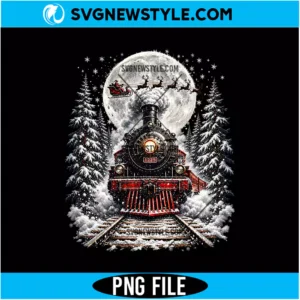 Christmas Train PNG Digital Download | Festive Holiday Locomotive Graphic