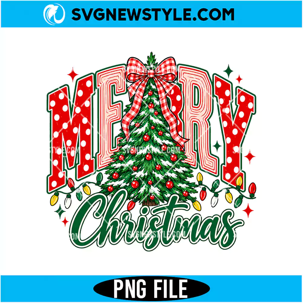 Christmas Tree Red Gingham Bow Polka Dot PNG | Christmas Tree Clipart, Digital Download 1 Christmas Tree Red Gingham Bow Polka Dot PNG