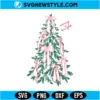 Coquette Pink Bow Christmas Tree SVG Digital Download Cut File 2 Christmas Tree Pink Bows SVG