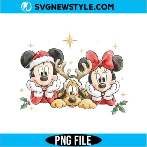 Mickey Minnie Pluto Christmas PNG