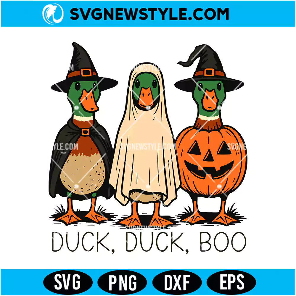 Duck Duck Boo SVG Digital Download | Festive Halloween Vector Graphic 1 Duck Duck Boo SVG