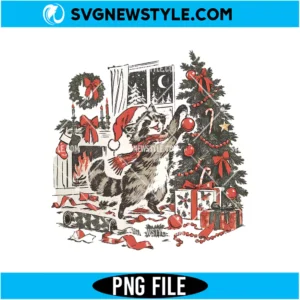 Feral Raccoon Christmas PNG