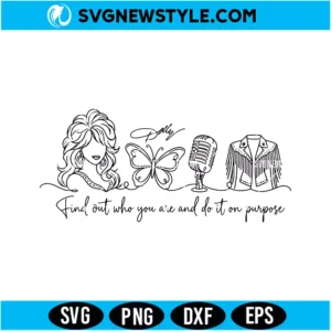 Dolly Parton Line Art Quote SVG