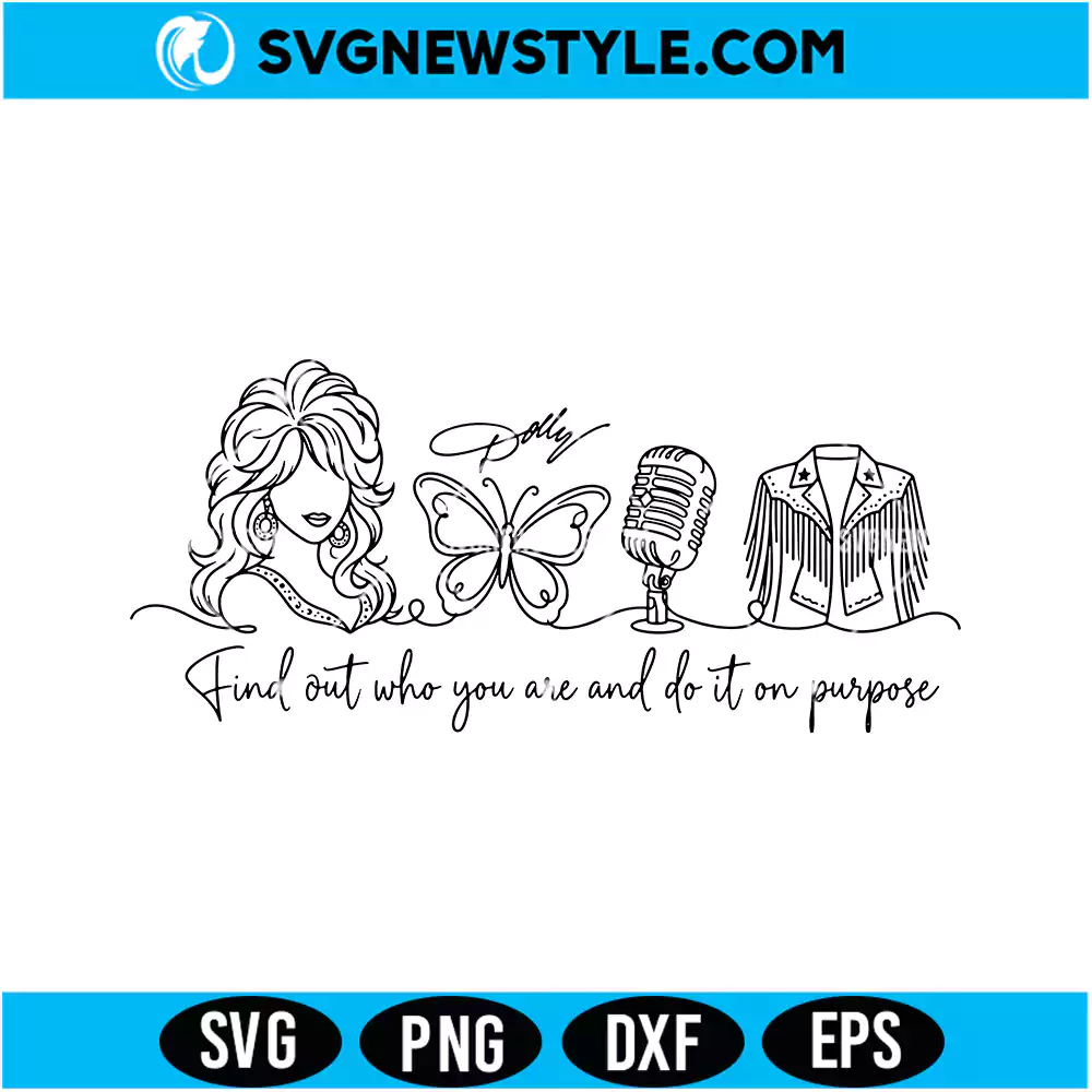 Dolly Parton Line Art Quote SVG PNG Cutting File Digital Download 1 Dolly Parton Line Art Quote SVG