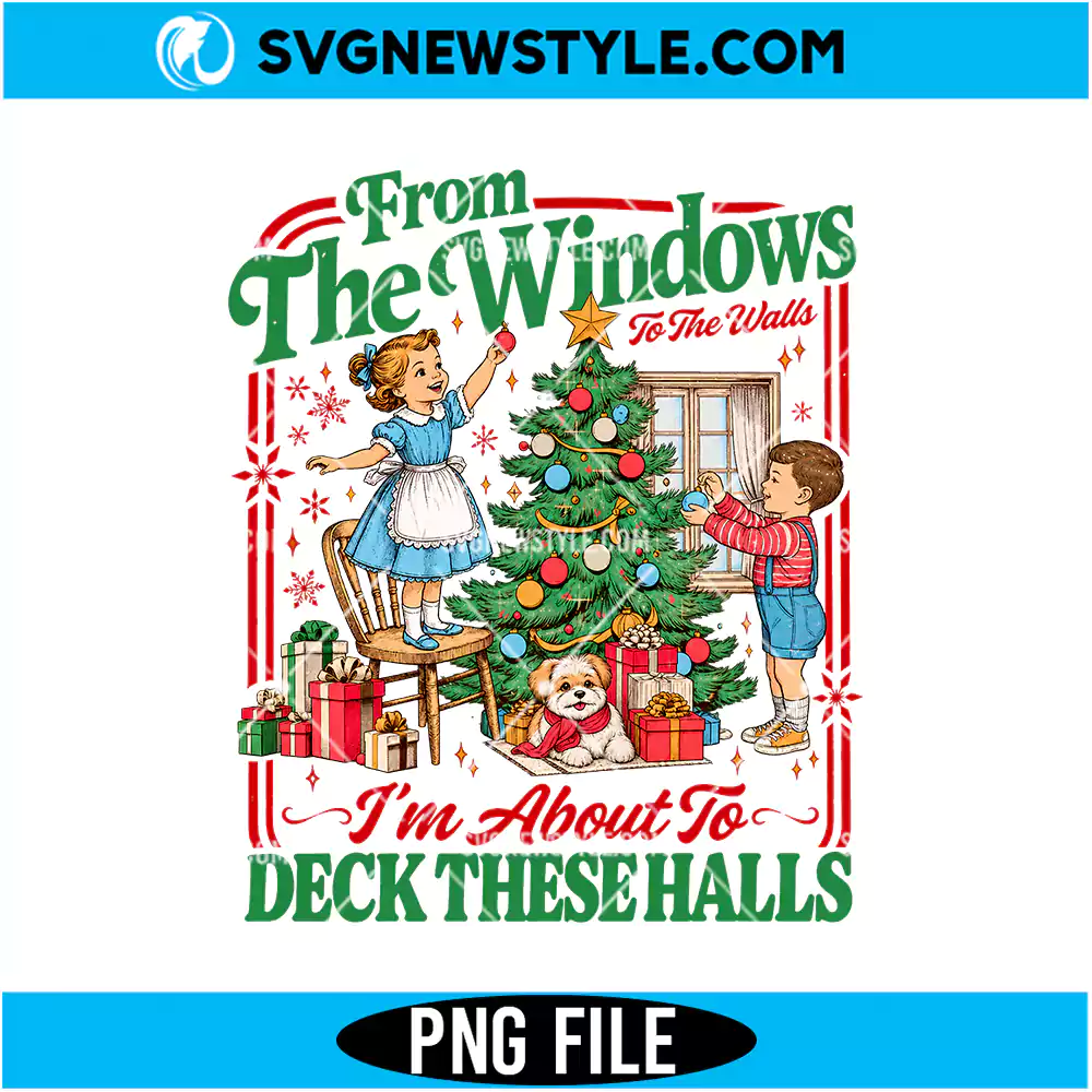 Deck These Halls Christmas PNG | Christmas Typography Clipart, Digital Download 1 Deck These Halls Christmas PNG