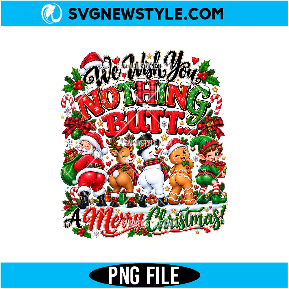We Wish You Nothing But Merry PNG | Christmas Quote Clipart, Digital Download 1 We Wish You Nothing But Merry PNG