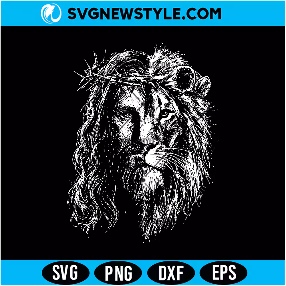 Halftone Jesus Lion of Judah SVG Digital Download for Cricut and Crafting 1 Halftone Jesus Lion of Judah Svg